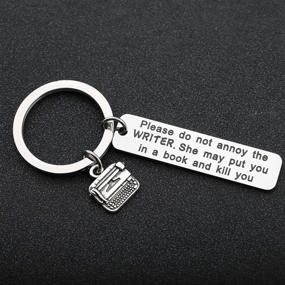 img 2 attached to 📚 HOLLP Journalist Gift Writer Keychain Book Lover Gift Literary Keychain - Do Not Disturb The Writer Jewelry