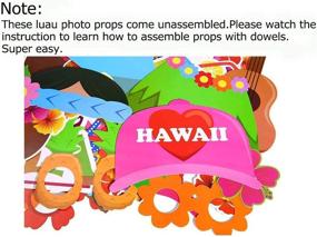 img 1 attached to 🌺 60-Piece Luau Photo Booth Props - Hawaiian Tropical Tiki Summer Pool Party Decorations Supplies (Assembly Required)