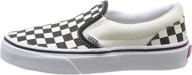 classic slip-on checkerboard sneakers by vans - unisex children's footwear logo