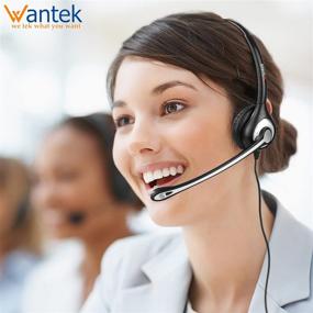 img 3 attached to 📞 Wantek RJ9 Office Telephone Headset with Microphone Noise Cancelling - Compatible with Yealink, Avaya, Grandstream, Panasonic, Snom