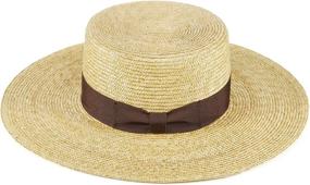 img 2 attached to 👒 FEMSÉE Organic Straw Beach Hat - Unisex Sun Hat with Flat Top Design, a Classic Boater Style