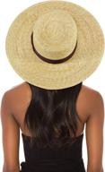 👒 femsée organic straw beach hat - unisex sun hat with flat top design, a classic boater style логотип