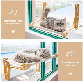 img 3 attached to 🐱 Stable and Durable Cat Window Perch: 2 Styles, Hammock Bed for Resting and Sunbathing – Perfect for Indoor Cats