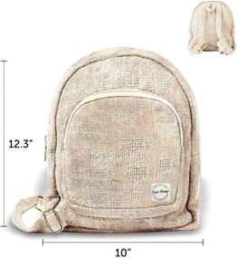 img 4 attached to Optimized Core Hemp Mini Backpack - Natural Shade (Featuring New Logo)