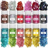 holographic chunky glitter set - 12 colors, ysmnde 120g cosmetic craft glitter for resin, body sequins, hair, face, nail, slime, tumblers, painting, greeting cards, festival party art and more - 0.35oz each logo