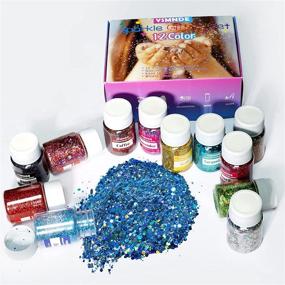 img 2 attached to Holographic Chunky Glitter Set - 12 Colors, YSMNDE 120g Cosmetic Craft Glitter for Resin, Body Sequins, Hair, Face, Nail, Slime, Tumblers, Painting, Greeting Cards, Festival Party Art and More - 0.35oz Each