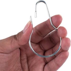 img 1 attached to 🚿 Efficient Silver Metal Shower Curtain Hooks (Pack of 50) for Sorting & Organizing