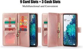 img 1 attached to 📱 Varikke Samsung S20 FE Wallet Case, Card Holder & Detachable Magnetic Cover & Kickstand & Lanyard Strap Glitter PU Leather Flip Case for Galaxy S20 FE 5G, Rose Gold