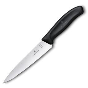 img 2 attached to 🔪 Victorinox Черный Швейцарский Классический Нож для Шеф-повара - 6-дюймовое Прямое Лезвие, Ширина Ручки 1½