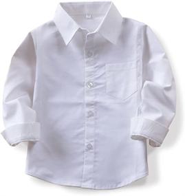 img 4 attached to 👕 OCHENTA Oxford Shirt Sleeve Button Boys' Clothing: Stylish Tops, Tees & Shirts