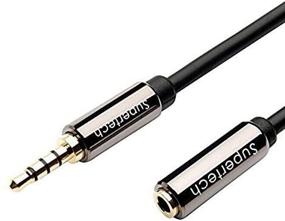 img 1 attached to 🎧 Supertech 3.5mm Audio Cable Male to Female Extension Stereo Auxiliary Cable with 24K Gold Plating for iPhone, iPad, Smartphones, Tablets, Car Radios, Media Players - 6ft/2m, Black