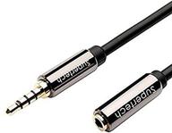 🎧 supertech 3.5mm audio cable male to female extension stereo auxiliary cable with 24k gold plating for iphone, ipad, smartphones, tablets, car radios, media players - 6ft/2m, black logo