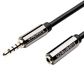 img 4 attached to 🎧 Supertech 3.5mm Audio Cable Male to Female Extension Stereo Auxiliary Cable with 24K Gold Plating for iPhone, iPad, Smartphones, Tablets, Car Radios, Media Players - 6ft/2m, Black