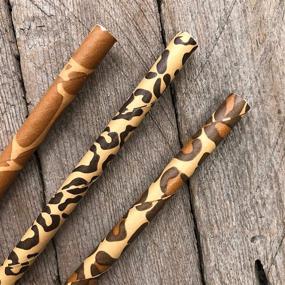 img 3 attached to 🦓 Safari-Inspired Animal Print Paper Drinking Straws: 75 Pack in Black, Brown, and Tan, 7.75 Inches Long - Outside the Box Papers