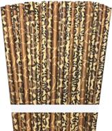 🦓 safari-inspired animal print paper drinking straws: 75 pack in black, brown, and tan, 7.75 inches long - outside the box papers logo