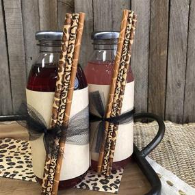 img 2 attached to 🦓 Safari-Inspired Animal Print Paper Drinking Straws: 75 Pack in Black, Brown, and Tan, 7.75 Inches Long - Outside the Box Papers