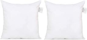 img 3 attached to 🛋️ Acanva Down Alternative Throw Pillow Inserts - Hypoallergenic Square Soft Form Stuffer for Decorative Cushions - 18 x 18, White - Set of 2