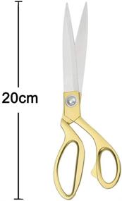 img 2 attached to 🔪 Premium Stainless Steel Tailor Scissors for Clothing Dressmaking Shears - Adjustable, Craft Cutting Kitchen Scissors - Gold (8'')