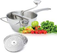roydom rotary food mill: hand crank stainless steel grinder for vegetable mash, tomato sauce, applesauce - 4 stainless steel milling disks - dishwasher safe logo