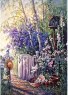 🎨 diamond painting art kit diy cross stitch by number, full drill, garden theme, 20x16 inches, arts craft wall decor logo