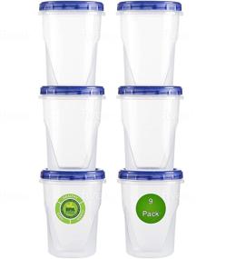 img 4 attached to 🍱 32 Oz Food Storage Containers (9 Pack) - Screw Lid, Leak Proof, Airtight, BPA Free