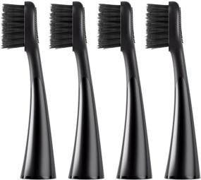 img 4 attached to 🦷 SEAGO Replacement Toothbrush Heads: Pack of 4 for SG-540 (Black)