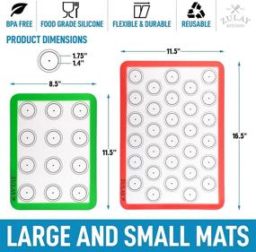 img 2 attached to Zulay Silicone Baking Mat Set - Pre-printed Macaron Template Design - Non Stick & Reusable - 2 Half Size + 2 Quarter Size