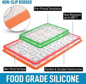 img 3 attached to Zulay Silicone Baking Mat Set - Pre-printed Macaron Template Design - Non Stick & Reusable - 2 Half Size + 2 Quarter Size