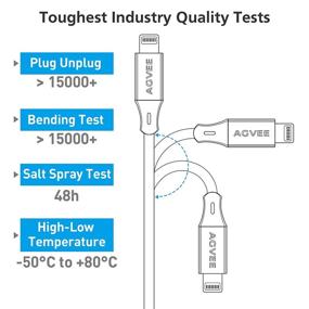 img 1 attached to ⚡️ AGVEE Lightning Cable [3 Pack 6Ft]: Fast & Long iPhone Charger Cord for Efficient Charging & Data Transfer