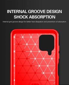 img 1 attached to 📱 Samsung A12 Case with HD Screen Protector - Red Brushed TPU | Shock-Absorption Soft Rubber Protective Cover for Galaxy A12