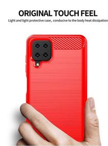 img 3 attached to 📱 Samsung A12 Case with HD Screen Protector - Red Brushed TPU | Shock-Absorption Soft Rubber Protective Cover for Galaxy A12