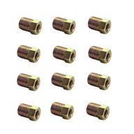 🔩 прочная гайка dewhel 12pcs 3/8-24 с золотистым цинковым покрытием для трубки с обратной фланцевой резьбой 3/16 из стальной линии тормозной системы. логотип