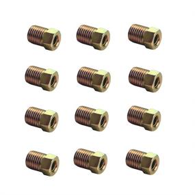 img 4 attached to 🔩 Прочная гайка DEWHEL 12PCS 3/8-24 с золотистым цинковым покрытием для трубки с обратной фланцевой резьбой 3/16 из стальной линии тормозной системы.