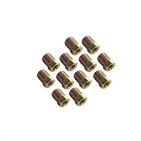 img 1 attached to 🔩 Прочная гайка DEWHEL 12PCS 3/8-24 с золотистым цинковым покрытием для трубки с обратной фланцевой резьбой 3/16 из стальной линии тормозной системы.