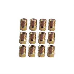 img 2 attached to 🔩 Прочная гайка DEWHEL 12PCS 3/8-24 с золотистым цинковым покрытием для трубки с обратной фланцевой резьбой 3/16 из стальной линии тормозной системы.