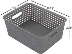 img 3 attached to 📦 Wekioger Gray Plastic Storage Baskets with Handles - Set of 6: Organize with Ease