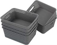 📦 wekioger gray plastic storage baskets with handles - set of 6: organize with ease logo