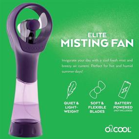 img 3 attached to 💜 Stay Cool on the Go: O2COOL 2 Pack Elite Handheld Water Misting Fans - Battery Powered (Purple)