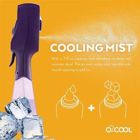 img 2 attached to 💜 Stay Cool on the Go: O2COOL 2 Pack Elite Handheld Water Misting Fans - Battery Powered (Purple)