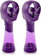 💜 stay cool on the go: o2cool 2 pack elite handheld water misting fans - battery powered (purple) логотип