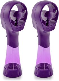 img 4 attached to 💜 Stay Cool on the Go: O2COOL 2 Pack Elite Handheld Water Misting Fans - Battery Powered (Purple)