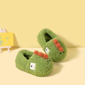 img 3 attached to 🦖 Dinosaur Bedroom Boys' Slippers: PJZHJ Toddler Shoes in Comfy Slippers