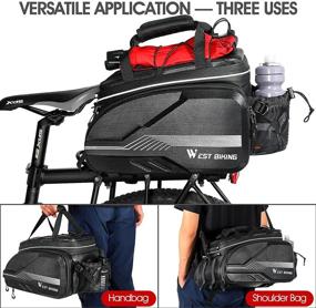 img 1 attached to 🚴 Versatile West Biking Bike Rack Bag: Waterproof Pannier & Trunk Bag with Bottle Holder - 25L/45L Option, Rain Cover Included for Outdoor Cycling