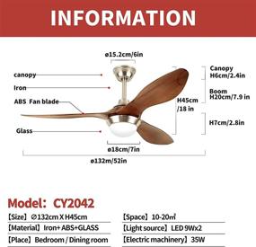 img 3 attached to 🌀 Enhance Your Space with SURTIME 52 inch Ceiling Fan: Reversible Delta-Wing Design, LED Lights, Wood Oil Rubbed Finish, Remote Control