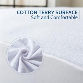 img 2 attached to 🛏️ Downluxe Full Mattress Protector Waterproof - Soft & Noiseless Terry Cover - 54"x75" Cotton Mattress Protector (White)