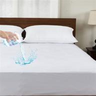 🛏️ downluxe full mattress protector waterproof - soft & noiseless terry cover - 54"x75" cotton mattress protector (white) logo