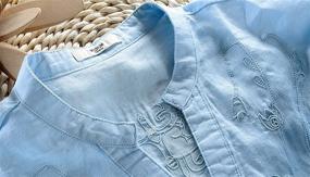 img 3 attached to 👔 Stylish Utcoco Button V Neck Embroidery X Large Men's Shirts - Perfect for Fashion-forward Gentlemen!