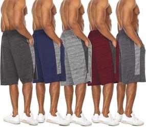 img 1 attached to 🏀 Men's Athletic Shorts - Basketball & Sports Workout Shorts for Gym, Running