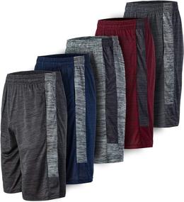 img 4 attached to 🏀 Men's Athletic Shorts - Basketball & Sports Workout Shorts for Gym, Running