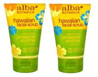 🍍 alba botanica pore purifying pineapple enzyme hawaiian facial scrub - 4oz tubes (2 pack) logo